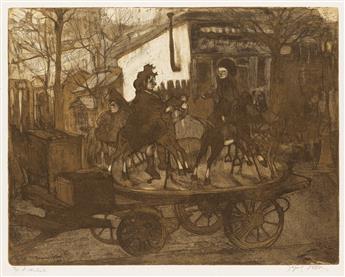 JACQUES VILLON Manège rue Caulaincourt (Le Petit Manège aux Chevaux de Bois).